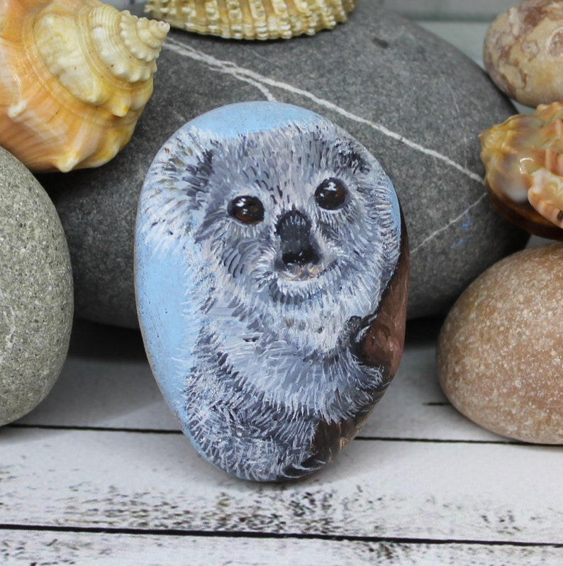 Painted stones koala bear art Painting rock australian animal Etsy