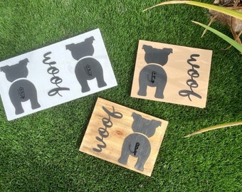 Personalized Wooden Dog Leash Holder – Dog Butt Hanger, Custom Sign
