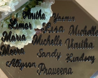 Custom Wood Wedding Place Cards, Personalized Name Tags