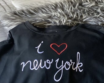 Custom Embroidered Sweatshirt - I Love New York, East Coast Style