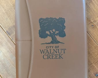 Personalized Leather 3-Ring Binder Portfolio, Custom Company Logo