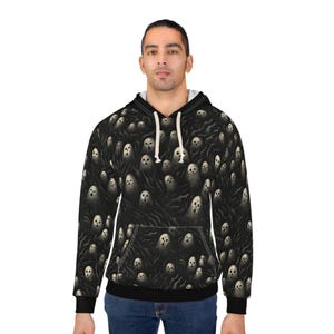 All Over Print Ghost Hoodie | Dark Surreal Hoodie Inspired by Alfred Kubin image 4