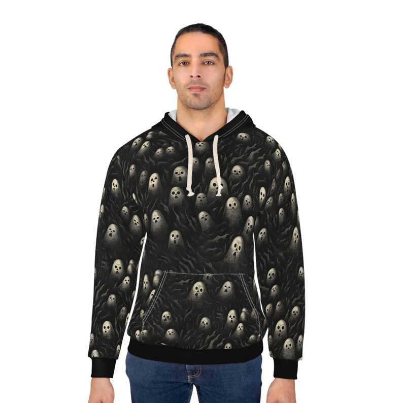 All Over Print Ghost Hoodie | Dark Surreal Hoodie Inspired by Alfred Kubin image 4