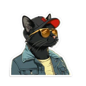 Pegatina de gato Purrfectly Cool