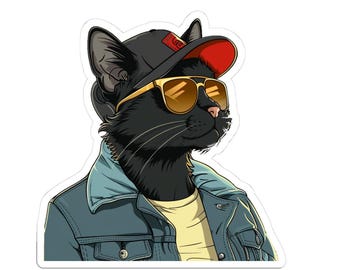 Purrfectly Cool Cat Sticker