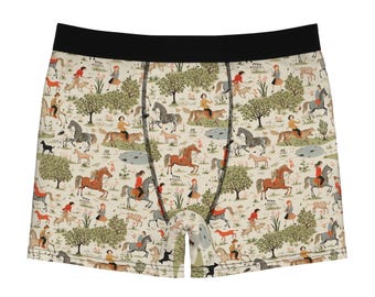 Randolph Caldecott Inspired Horses All Over Print Boxer Briefs