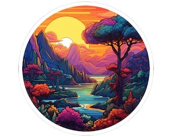 Pegatina de vinilo "Paisaje arcoíris de la diversidad" n.° 2