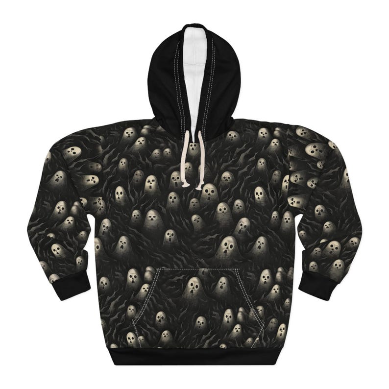 All Over Print Ghost Hoodie | Dark Surreal Hoodie Inspired by Alfred Kubin image 1