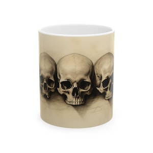 Alfred Kubin Skull Art Mug Gothic Surreal Skeleton Drawing Vintage Coffee Cup