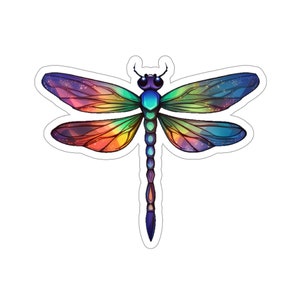 Rainbow Dragonfly Decal for Laptop and Water Bottle