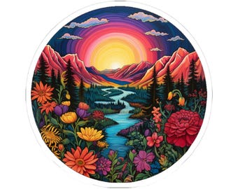 Pegatina de vinilo "Paisaje arcoíris de la diversidad" n.° 4