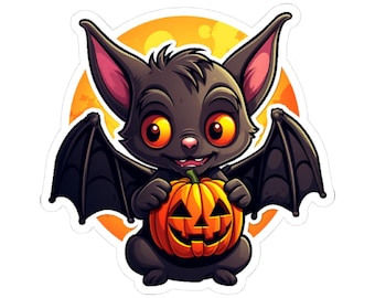 Bonita pegatina de vinilo de murciélago de Halloween