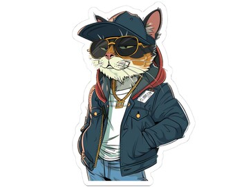 Purrfectly Cool Cat Sticker