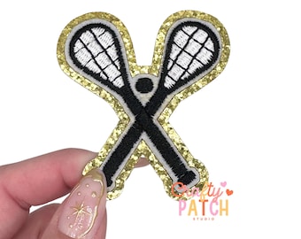 Lacrosse Patch, Game Day Embroidered Iron-On Applique