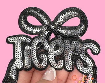 Tigers Sequin Patch: Iron On Game Day Mascot Patch