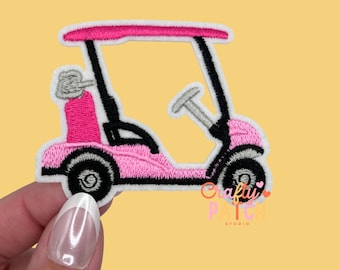 Pink Golf Cart Patch, Iron On, Game Day, DIY Patch