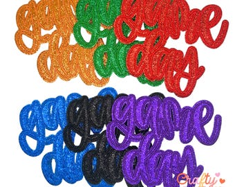 Glitter Game Day Patch, Iron On, Game Day, DIY Patch