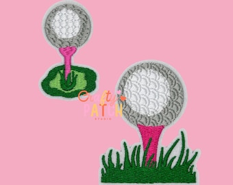 Pink Golf Tee Patch, Iron On, Game Day, DIY Patch