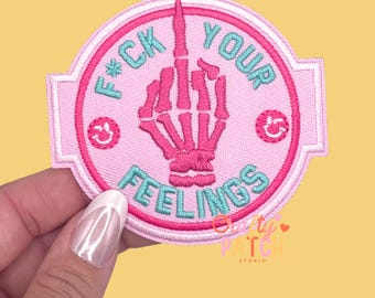 Pink Trucker Hat Patch, Iron On Patch