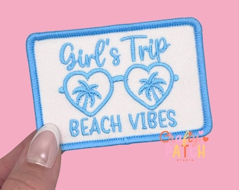 Girly Beach Vibes Patch, Iron On Patch