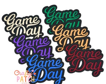 Embroidered Game Day Patch: Iron-On Applique (3")