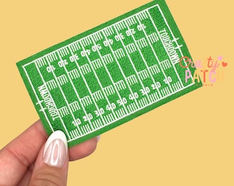Football Field Patch: Embroidered Iron-On Game Day Applique