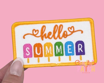 Hello Summer Patch, Iron On Patch