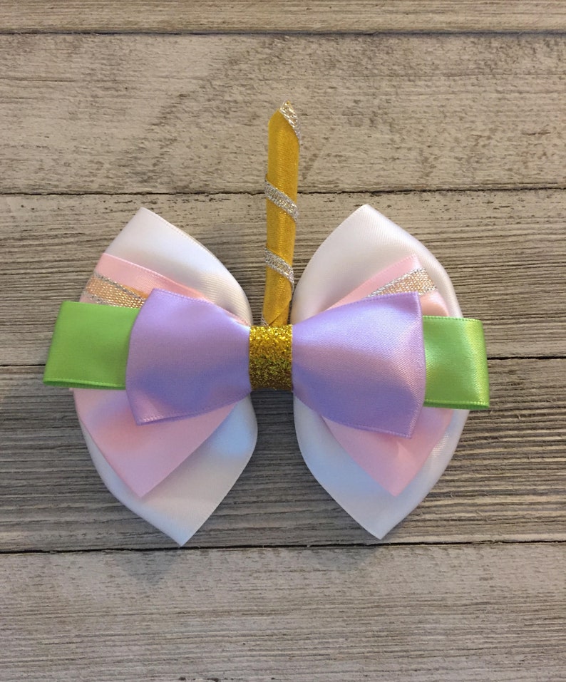 Unicorn Hair Bow Unicorn Hairbow Hair Bows for Girls Etsy