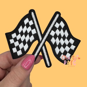 Checkered Flag Patch, Iron On Patch
