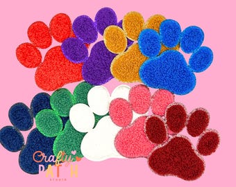 Chenille Paw Patch, Iron On, Game Day Mascot, DIY Patch