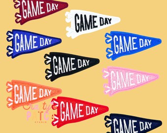 Game Day Pennant Patch, Iron On, Game Day, DIY Patch