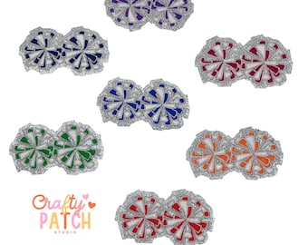 Cheer Pom Pom Patch, Iron On, Game Day, DIY Patch