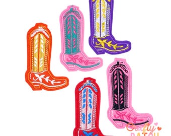 Cowboy Boot Patch, Iron On, DIY Patch