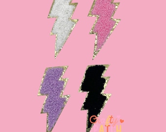 Lightning Bolt Patch, Iron On, DIY Patch