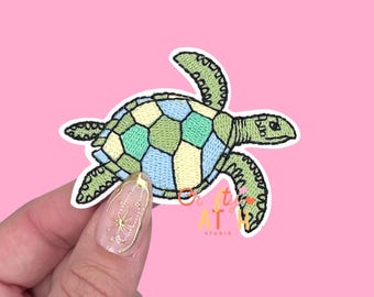 Sea Turtle Patch, Iron On Patch