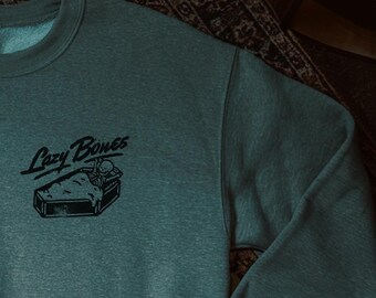 Lazy Bones - Embroidered Sweatshirt - Spooky Horror Movie Inspired Unisex Pullover