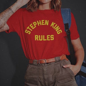 Stephen King Rules Monster Squad Inspired Unisex Horror Tee horror gift halloween gifts gothic gifts for goths scary monster vampire image 1