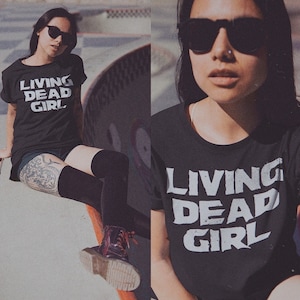 Living Dead Girl - Camiseta inspirada no filme de terror Rob Zombie - Camiseta unissex de manga curta - Presente gótico Presentes para fãs de terror góticos