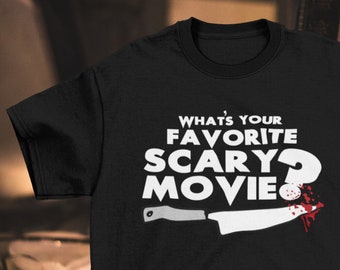 What's Your Favorite Scary Movie? - Scream Inspired Horror Unisex Tee - scream movie 1996 scary movie wes craven ghostface horror fan goth