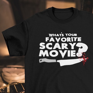 What's Your Favorite Scary Movie? - Scream Inspired Horror Unisex Tee - scream movie 1996 scary movie wes craven ghostface horror fan goth