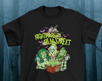 Horror für die Casually Obsessed - Nightmare on Film Street - Unisex Horror T-Shirt - Horrorfilm Podcast Nofspodcast Filmfan Geschenk Geschenke