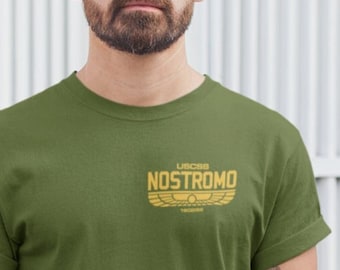 Nostromo Crew Tshirt - Halloween Horror Vintage Alien Movie Sci-Fi Inspired Unisex Tee - Ridley Scary Ripley Scott Xenomorph horror gift