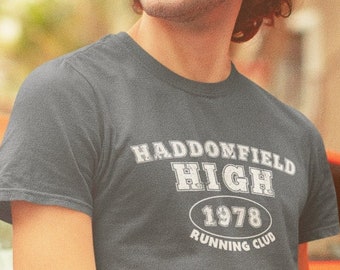 Haddonfield High Running Club - Short Sleeve Unisex Tshirt - Halloween 1978 Inspired Horror Unisex Tee - Michael Myers Retro Horror Slasher