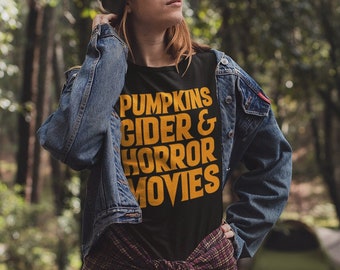 October Things - Kurzarm Unisex T-Shirt - Herbst Halloween Faves Tee - Samhain Kürbisse tee Gothic Gothic Geschenke Horror Fan gruselig