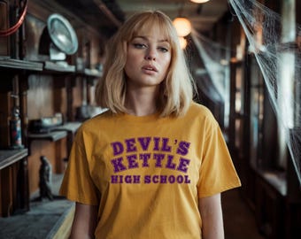 Devil's Kettle High School - Jennifer's Body Inspired Horror Unisex Tee - Diablo Cody Horror Gift Megan Fox Demon Devil Teen Horror Gift