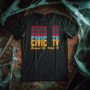 Civic TV - Short-Sleeve Unisex T-Shirt - Videodrome David Cronenberg Inspired Tee - Horror Movie Gift Horror Dystopia Political