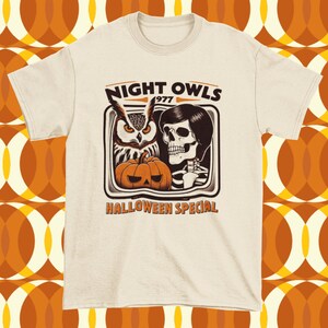 Night Owls Halloween Special 1977  - Horror Movie Retro 70s Late Night With the Devil Inspired Unisex T-shirt