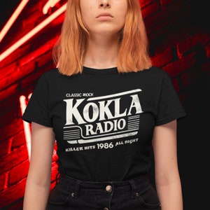 KOKLA Radio Station 1986 Slasher Texas Chainsaw 2 Inspired Horror Movie 80s Massacre Leatherface Unisex T-shirt image 3