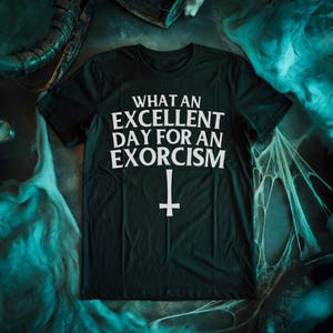 What an Excellent Day for an Exorcism - Short-Sleeve Unisex T-Shirt - The Exorcist Inspired Tee - Retro Horror Movie Fan Horror Gift scary
