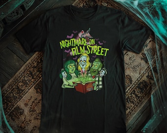 Terror para os fãs casuais - Nightmare on Film Street - Camiseta unissex de terror - Podcast de filmes de terror Nofspodcast - Presente para fãs de cinema